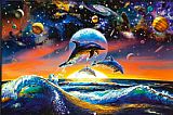 Sea life Dolphin Universe painting